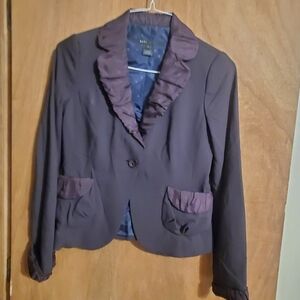 MARC JACOBS SZ 2. EGGPLANT. VINTAGE BLAZER. LONG SLEEVE WOOL SILK